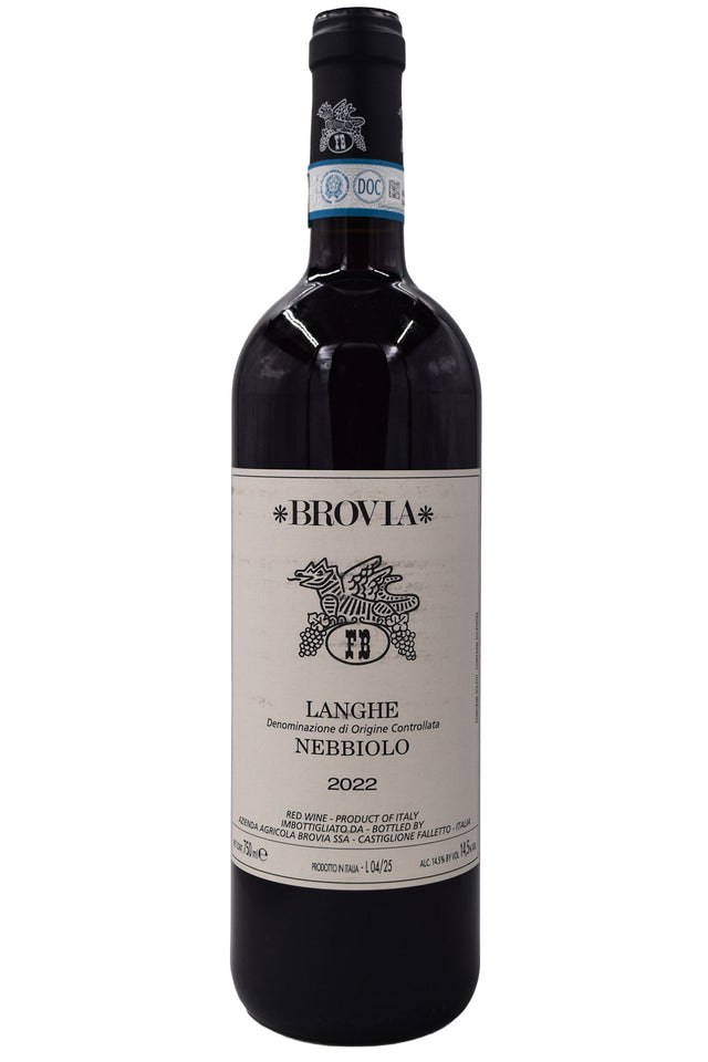 Bottle of Brovia Langhe Nebbiolo 2022-Red Wine-Flatiron SF