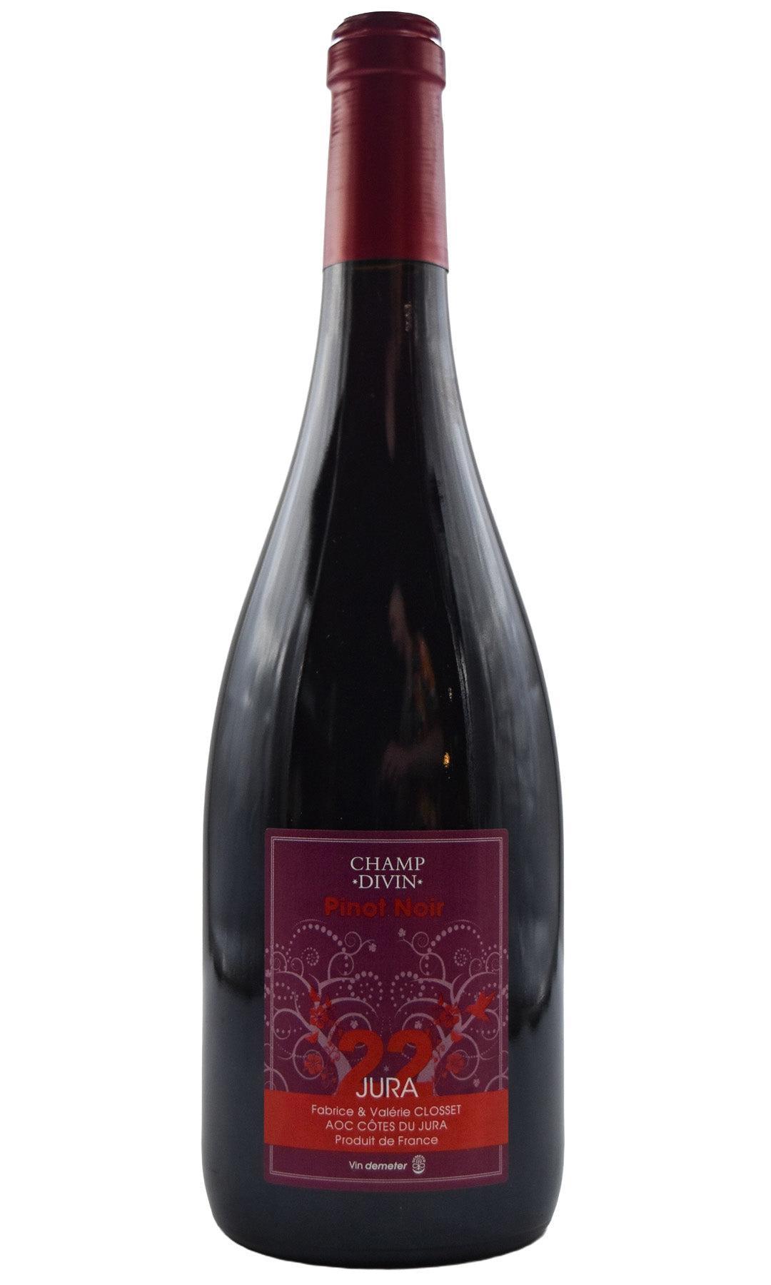 Bottle of Champ Divin Cotes du Jura Pinot Noir 2022-Red Wine-Flatiron SF