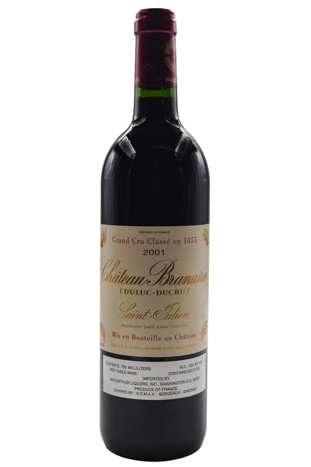 Bottle of Chateau Branaire-Ducru Saint-Julien 2001-Red Wine-Flatiron SF