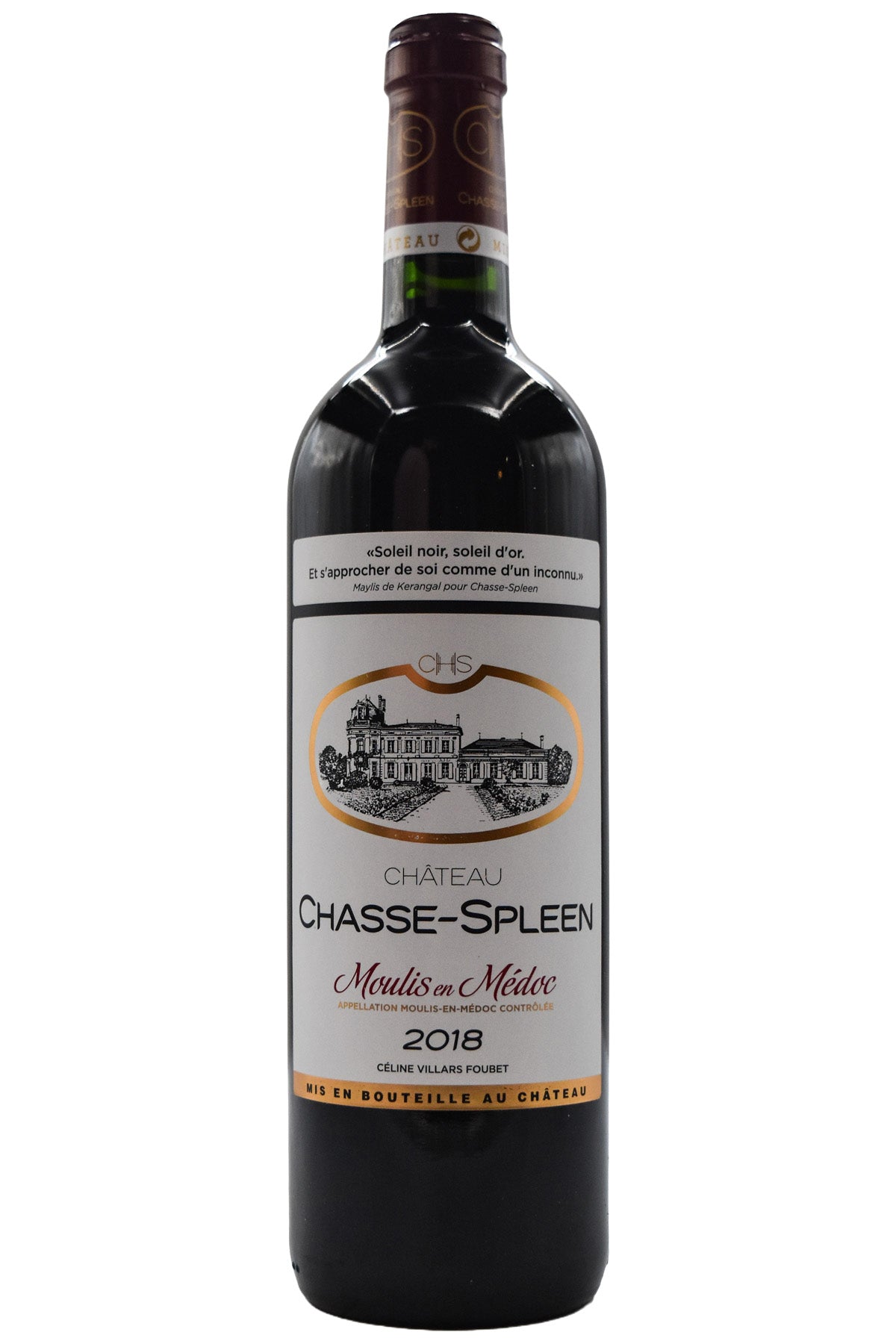Bottle of Chateau Chasse-Spleen Moulis en Medoc 2018-Red Wine-Flatiron SF