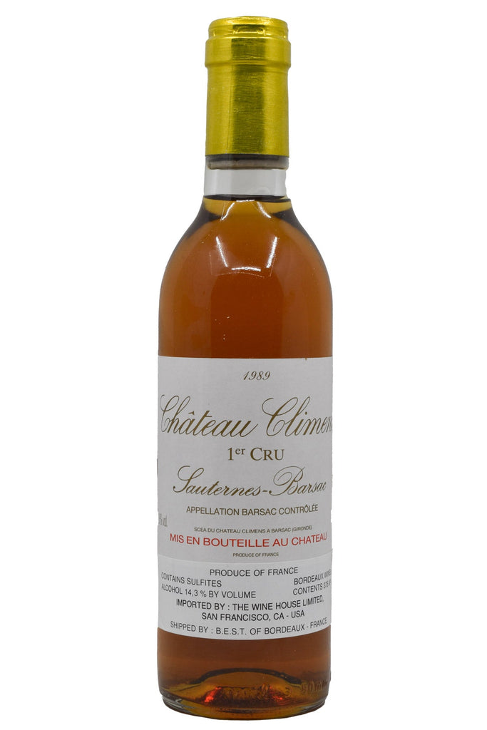 Bottle of Chateau Climens Sauternes 1989 (375ml)-Dessert Wine-Flatiron SF