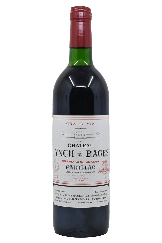 Bottle of Chateau Lynch-Bages Grand Cru Classe Pauillac (Lower Neck) 1986-Red Wine-Flatiron SF