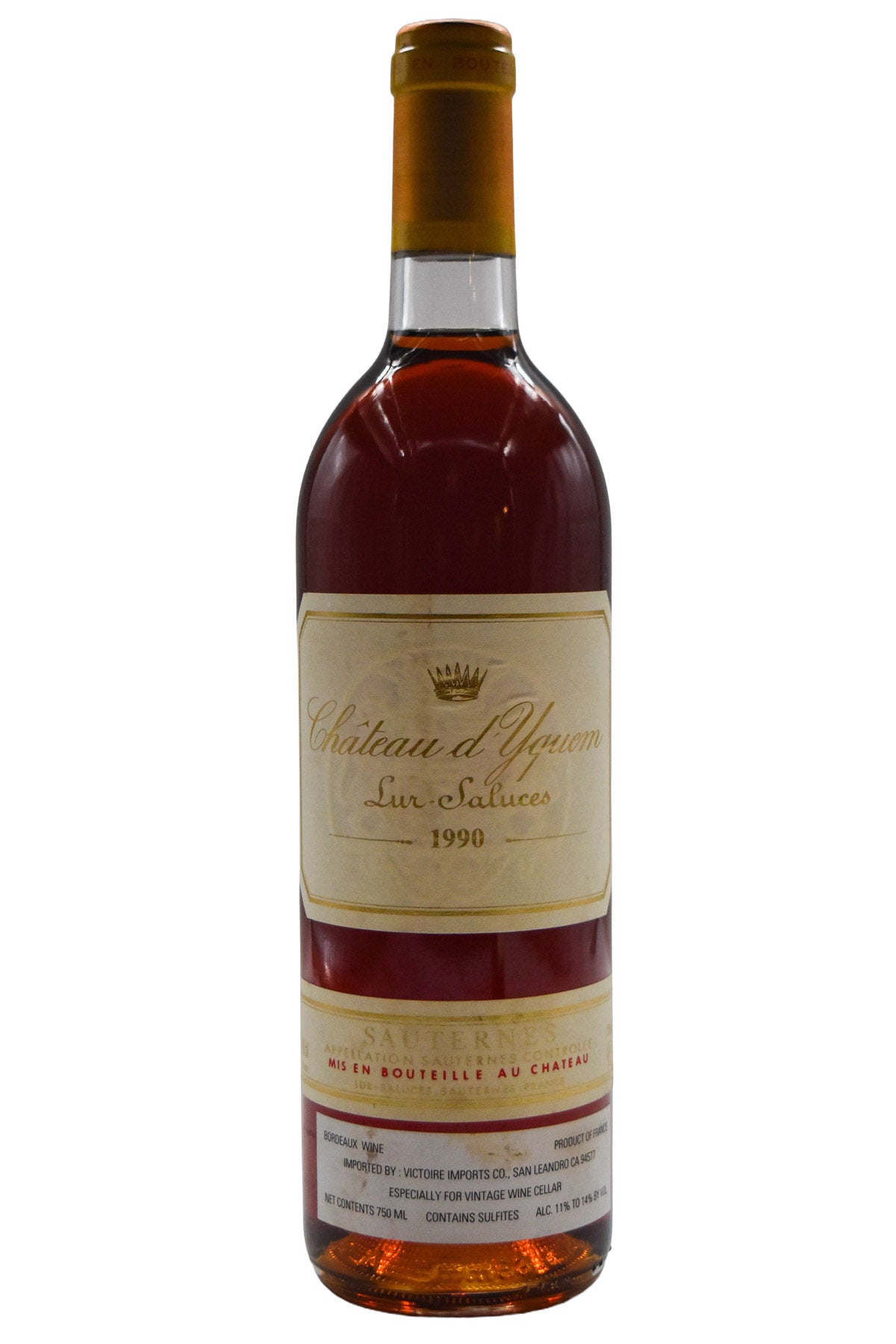 Bottle of Chateau d'Yquem Sauternes 1990 [NET]-Dessert Wine-Flatiron SF