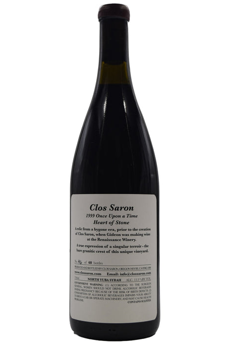 Bottle of Clos Saron Sierra Foothills Heart of Stone Syrah 1999-Red Wine-Flatiron SF