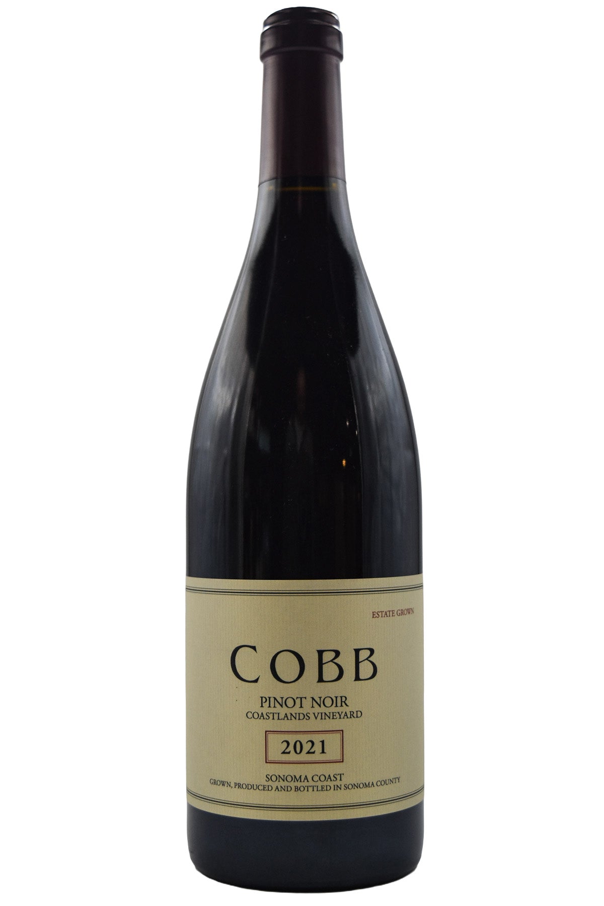 Bottle of Cobb Wines Sonoma Coast Pinot Noir Coastlands 2021-Red Wine-Flatiron SF