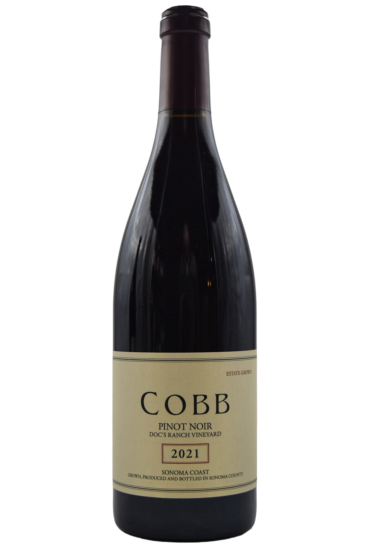 Bottle of Cobb Wines Sonoma Coast Pinot Noir Doc's Ranch 2021-Red Wine-Flatiron SF