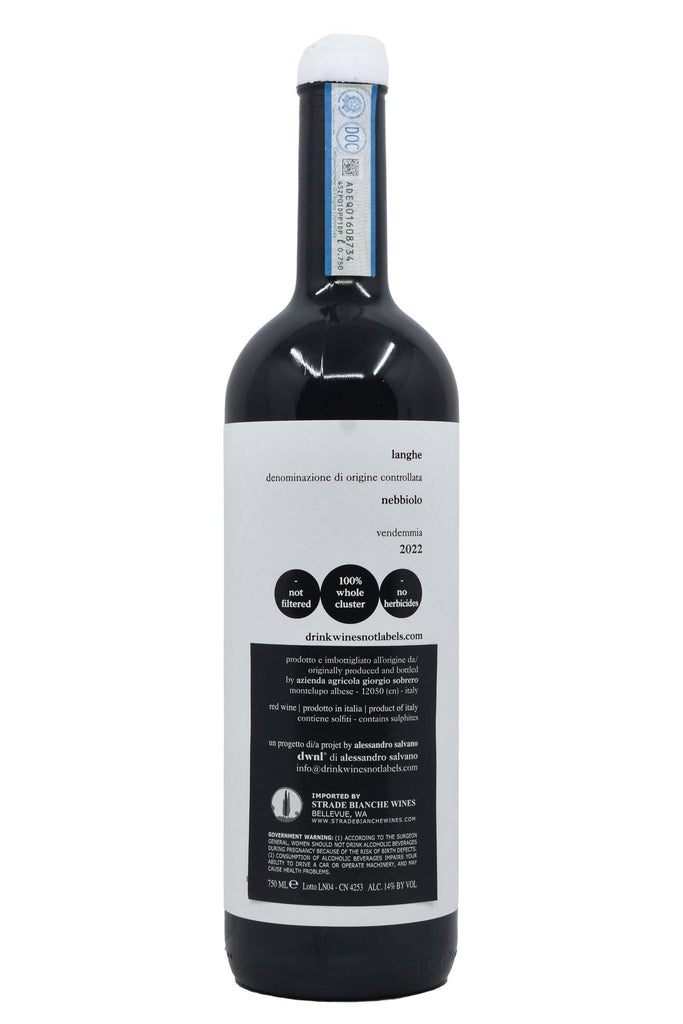 Bottle of DWNL (Drink Wines Not Labels) Langhe Nebbiolo 2022-Red Wine-Flatiron SF