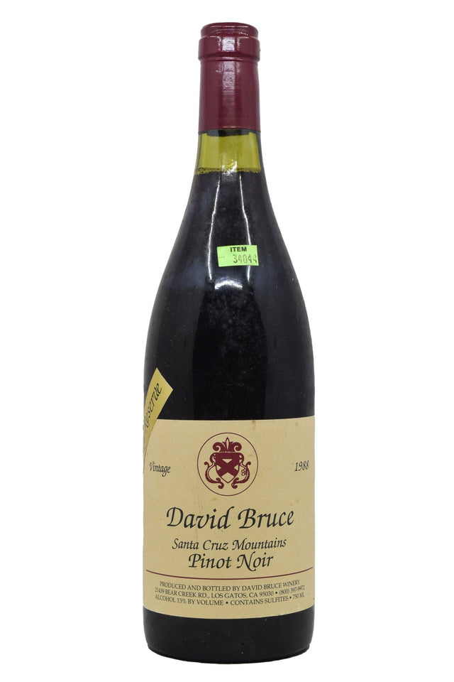 Bottle of David Bruce Santa Cruz Mountains Pinot Noir Library Reserve 1988-Red Wine-Flatiron SF