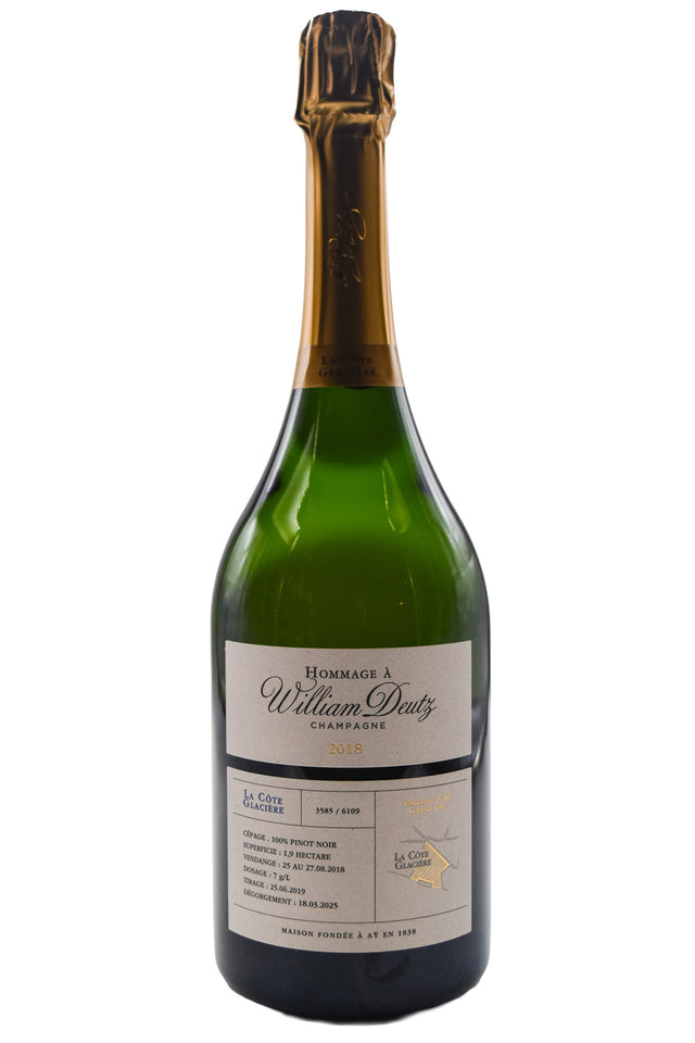 Bottle of Deutz Champagne Brut Hommage a William Deutz La Cote Glaciere 2018-Sparkling Wine-Flatiron SF