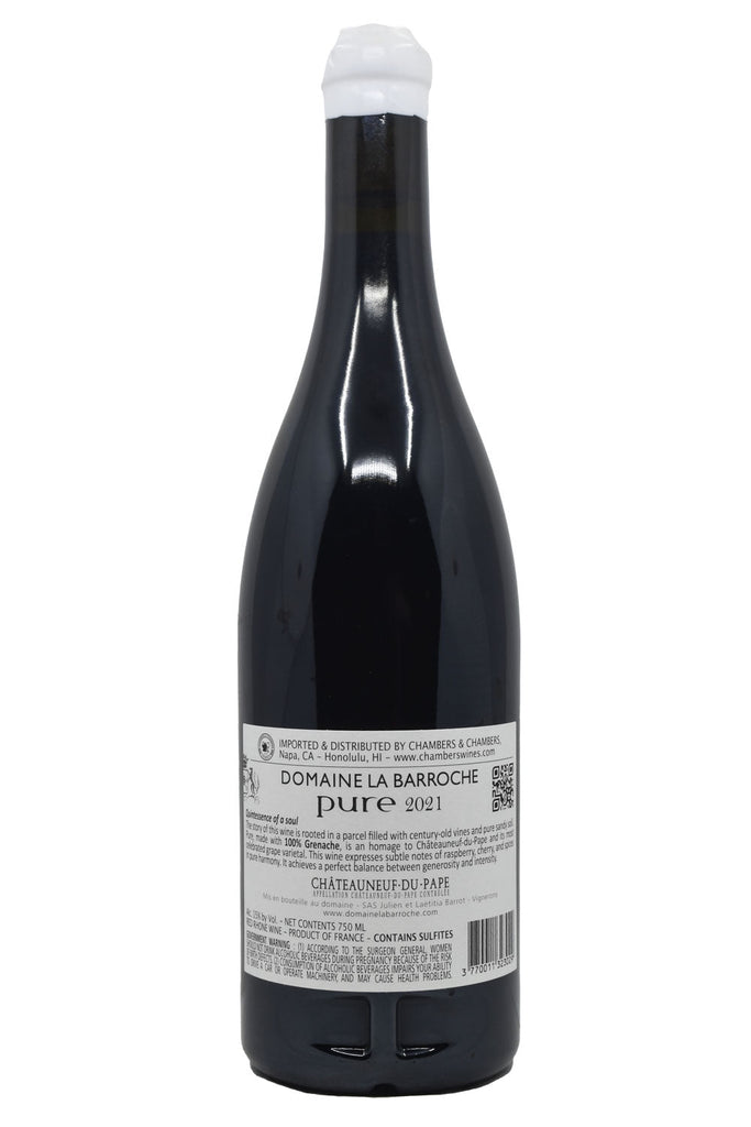 Bottle of Domaine Barroche Chateauneuf Du Pape Pure 2021-Red Wine-Flatiron SF
