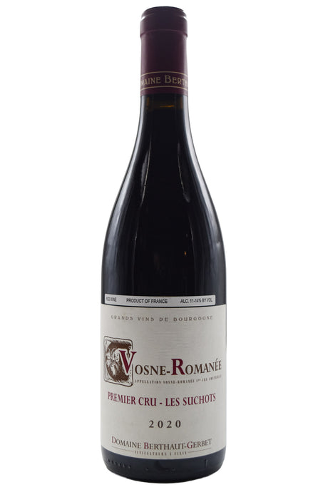 Bottle of Domaine Berthaut-Gerbet Vosne Romanee 1er Cru Les Suchots 2020 [NET]-Red Wine-Flatiron SF