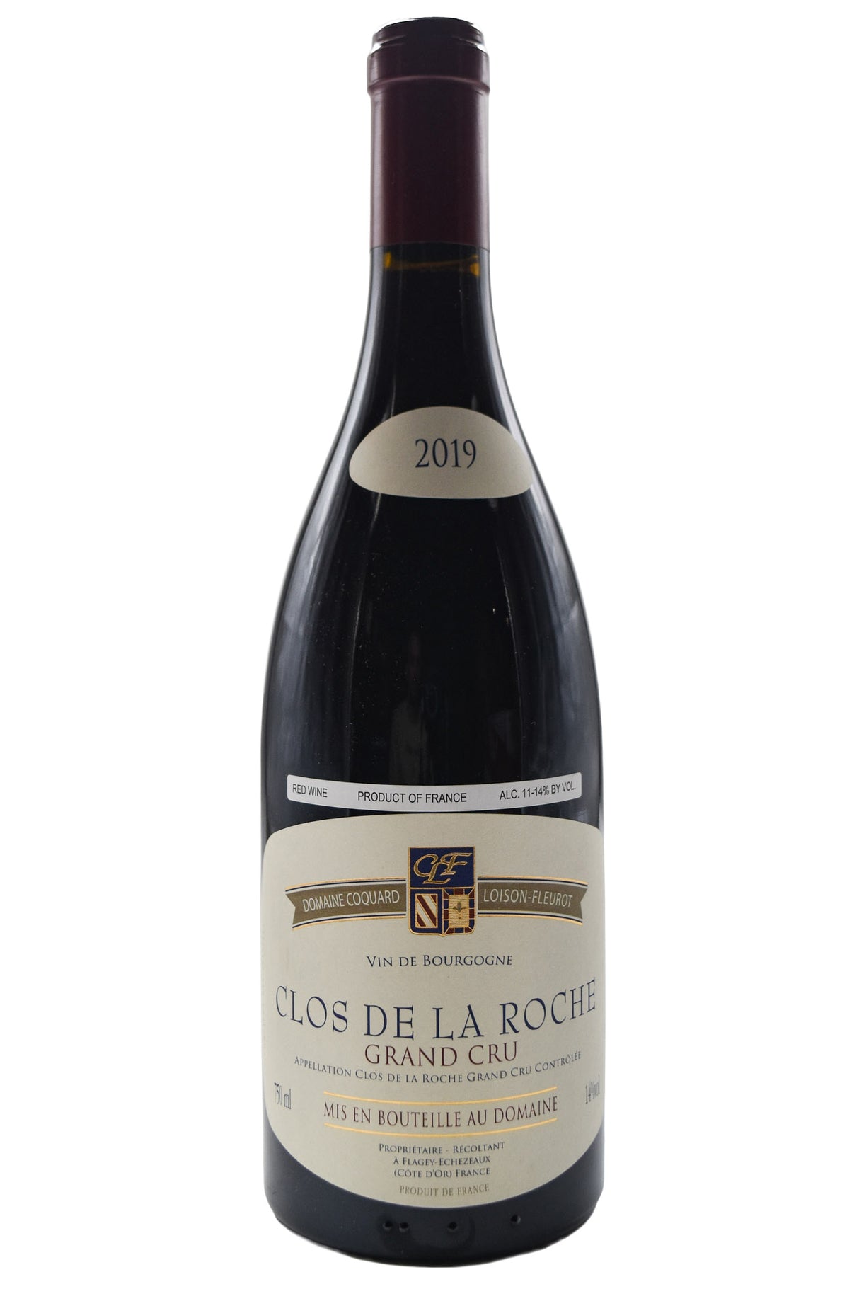 Bottle of Domaine Coquard Loison Fleurot Clos de la Roche Grand Cru 2019 [NET]-Red Wine-Flatiron SF