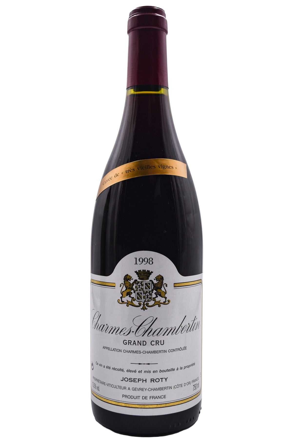 Bottle of Domaine Joseph Roty Charmes-Chambertin Cuvee de Tres Vieilles Vignes 1998-Red Wine-Flatiron SF