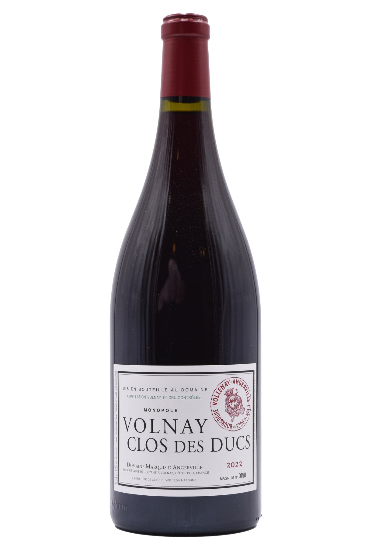 Bottle of Domaine Marquis d'Angerville Volnay 1er Cru Clos des Ducs 2022 (1.5L)-Red Wine-Flatiron SF