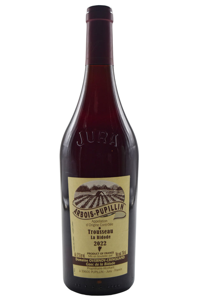 Bottle of Domaine Overnoy-Crinquand Arbois-Pupillin Trousseau La Bidode 2022-Red Wine-Flatiron SF