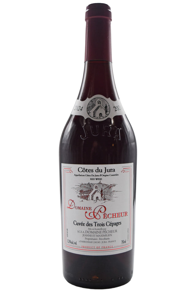 Bottle of Domaine Pecheur Cotes du Jura Rouge Cuvee des Trois Cepages 2024-Red Wine-Flatiron SF