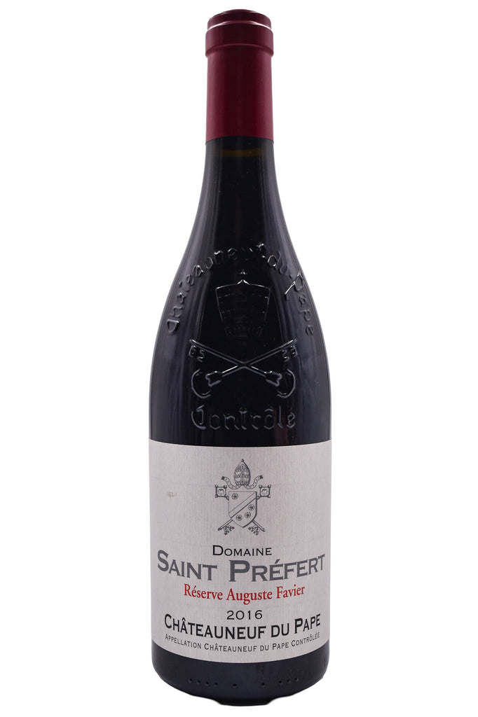 Bottle of Domaine Saint Prefert Chateauneuf-du-Pape Reserve Auguste Favier 2016-Red Wine-Flatiron SF