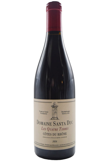 Bottle of Domaine Santa Duc Cotes du Rhone Les Quatre Terre 2024-Red Wine-Flatiron SF