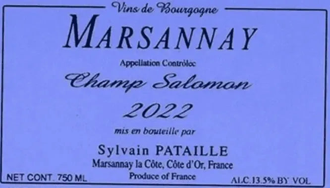 Bottle of Domaine Sylvain Pataille Marsannay Blanc Champ Salomon 2022 [NET]-White Wine-Flatiron SF