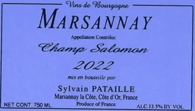 Bottle of Domaine Sylvain Pataille Marsannay Blanc Champ Salomon 2022 [NET]-White Wine-Flatiron SF