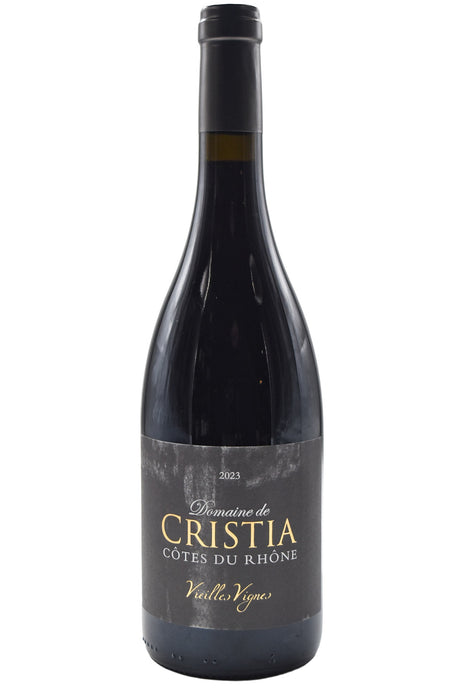 Bottle of Domaine de Cristia Cotes du Rhone Vieilles Vignes 2023-Red Wine-Flatiron SF