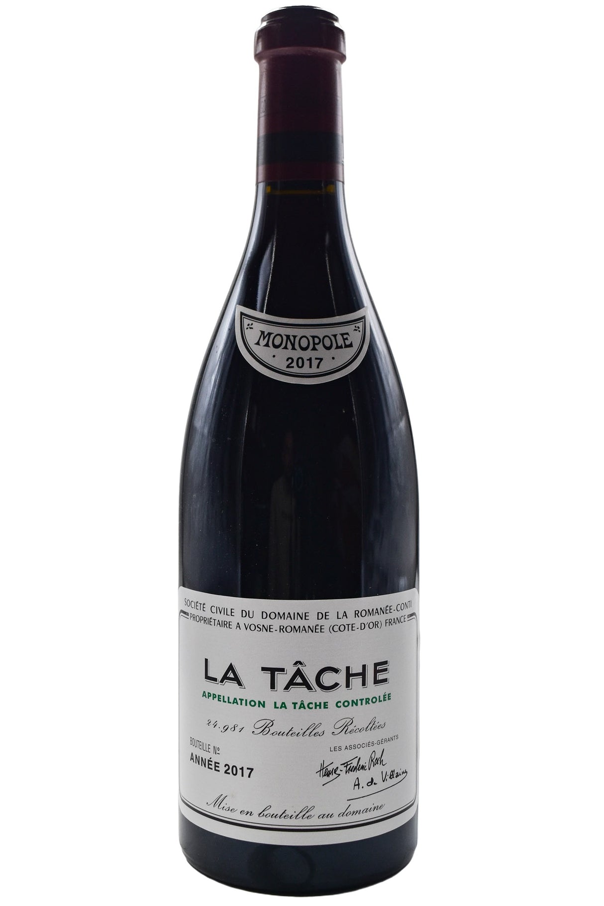 Bottle of Domaine de la Romanee-Conti (DRC) La Tache Monopole Grand Cru 2017 [NET]-Red Wine-Flatiron SF