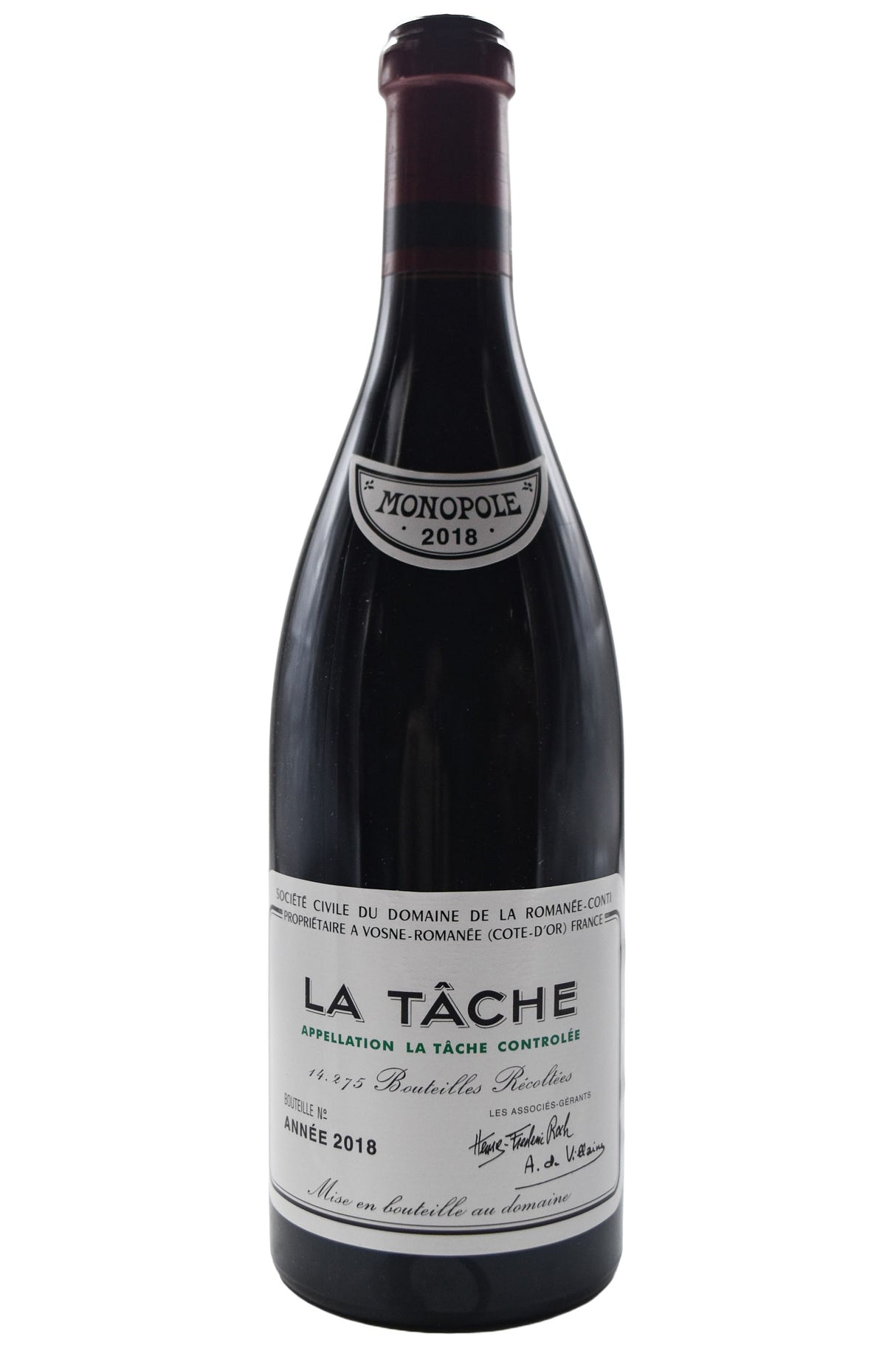 Bottle of Domaine de la Romanee-Conti (DRC) La Tache Monopole Grand Cru 2018 [NET]-Red Wine-Flatiron SF
