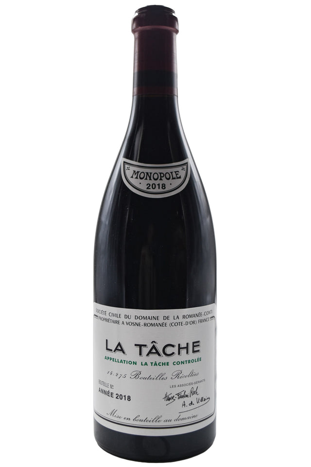 Bottle of Domaine de la Romanee-Conti (DRC) La Tache Monopole Grand Cru 2018 [NET]-Red Wine-Flatiron SF