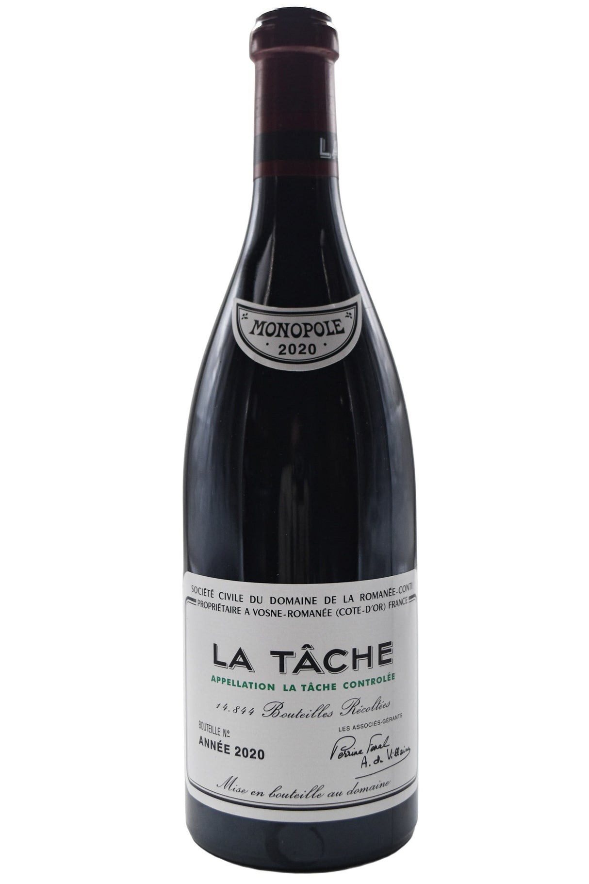 Bottle of Domaine de la Romanee-Conti (DRC) La Tache Monopole Grand Cru 2020 [NET]-Red Wine-Flatiron SF