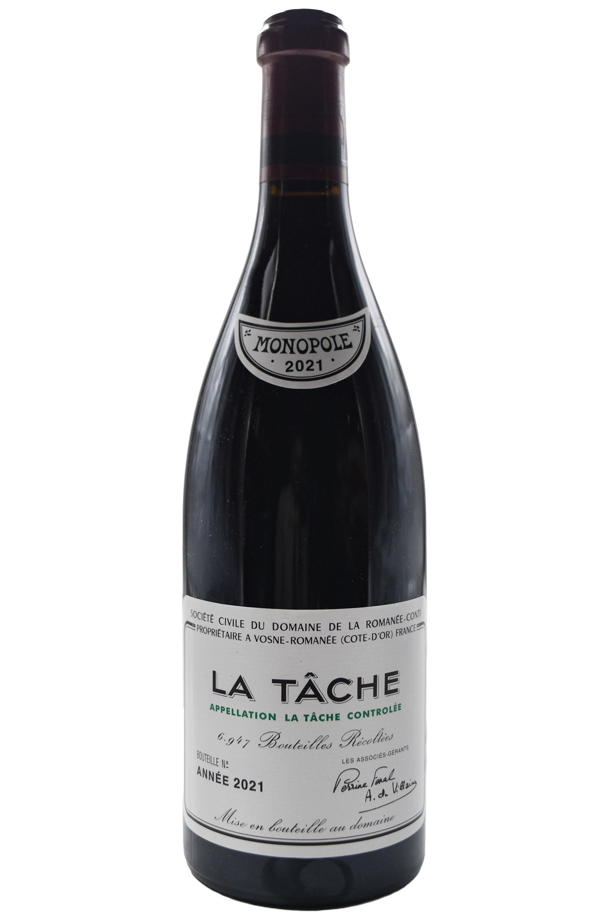 Bottle of Domaine de la Romanee-Conti (DRC) La Tache Monopole Grand Cru 2021 [NET]-Red Wine-Flatiron SF