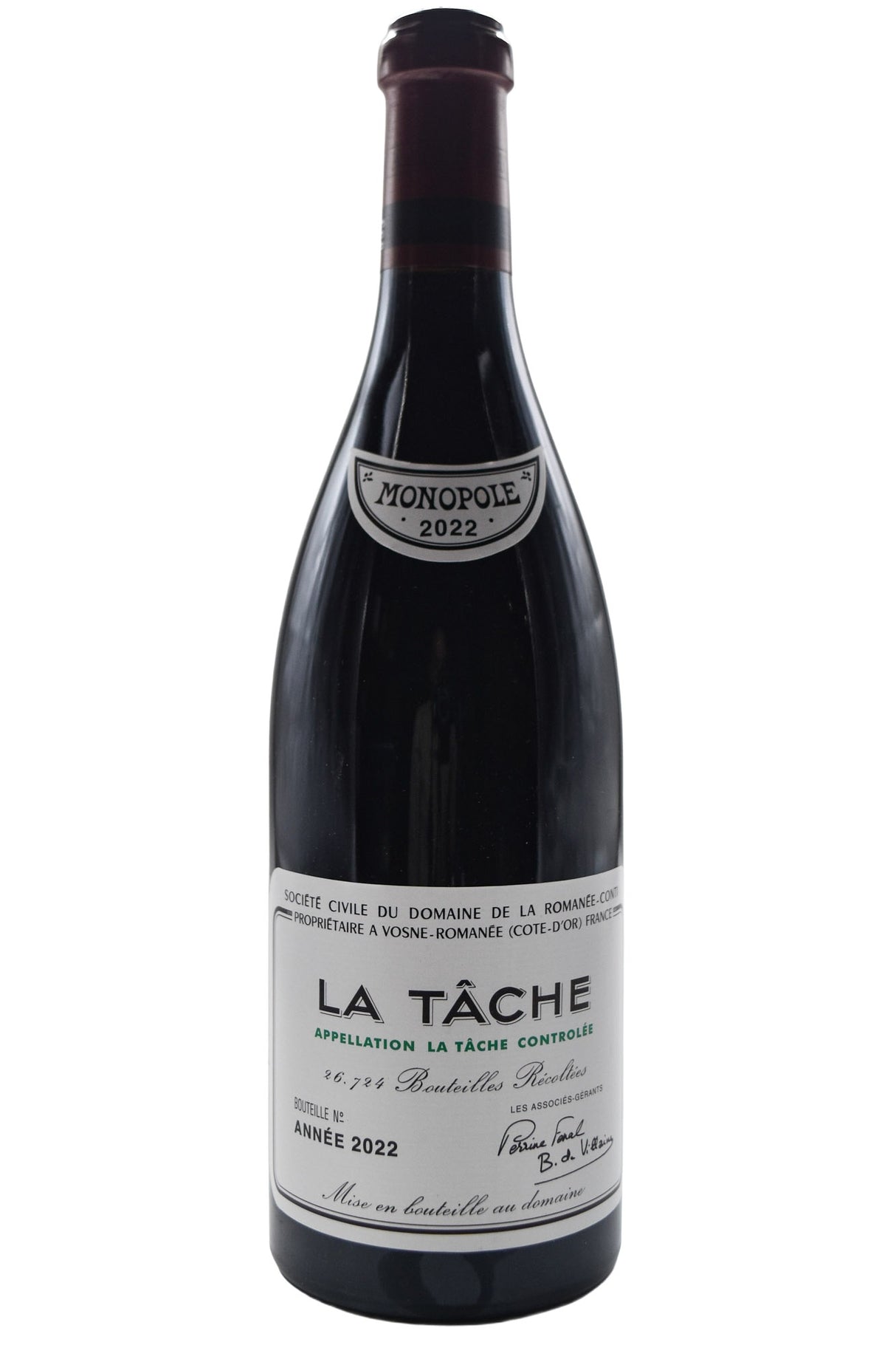Bottle of Domaine de la Romanee-Conti (DRC) La Tache Monopole Grand Cru 2022 [NET]-Red Wine-Flatiron SF