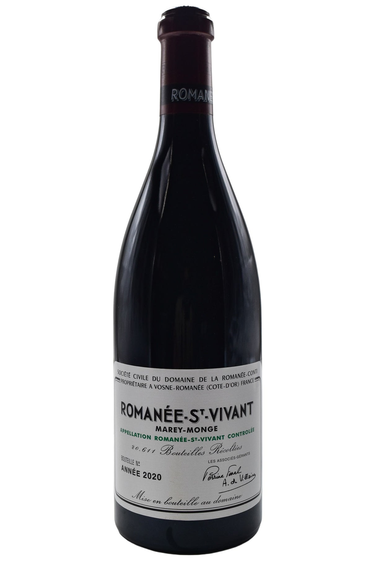 Bottle of Domaine de la Romanee-Conti (DRC) Romanee Saint Vivant Grand Cru 2020 [NET]-Red Wine-Flatiron SF