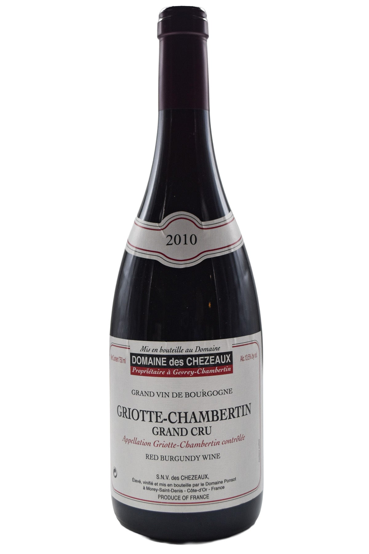 Bottle of Domaine des Chezeaux Griotte-Chambertin Ponsot 2010-Red Wine-Flatiron SF