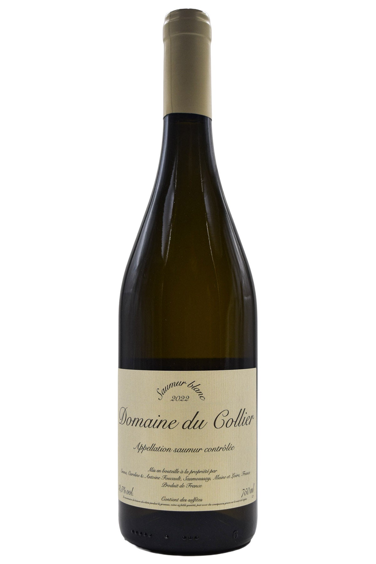 Bottle of Domaine du Collier Saumur Blanc 2022-White Wine-Flatiron SF