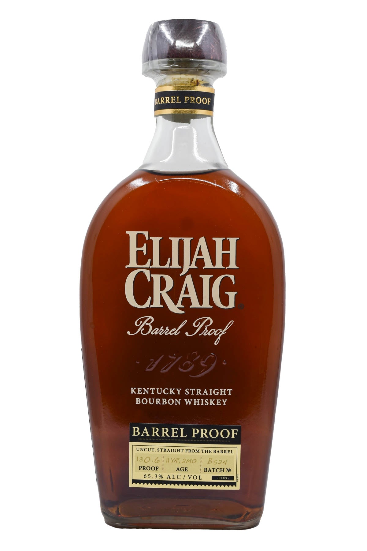 Bottle of Elijah Craig Barrel Proof (Batch B524) Kentucky Straight Bourbon Whiskey-Spirits-Flatiron SF