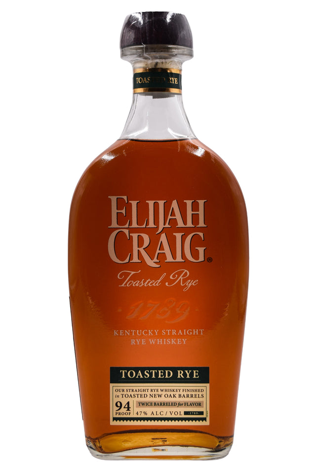 Bottle of Elijah Craig Toasted Rye Kentucky Straight Rye Whiskey-Spirits-Flatiron SF