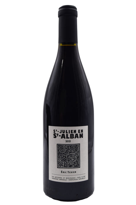 Bottle of Eric Texier Cotes-du-Rhone Rouge Saint Julien-en-St. Alban 2021-Red Wine-Flatiron SF