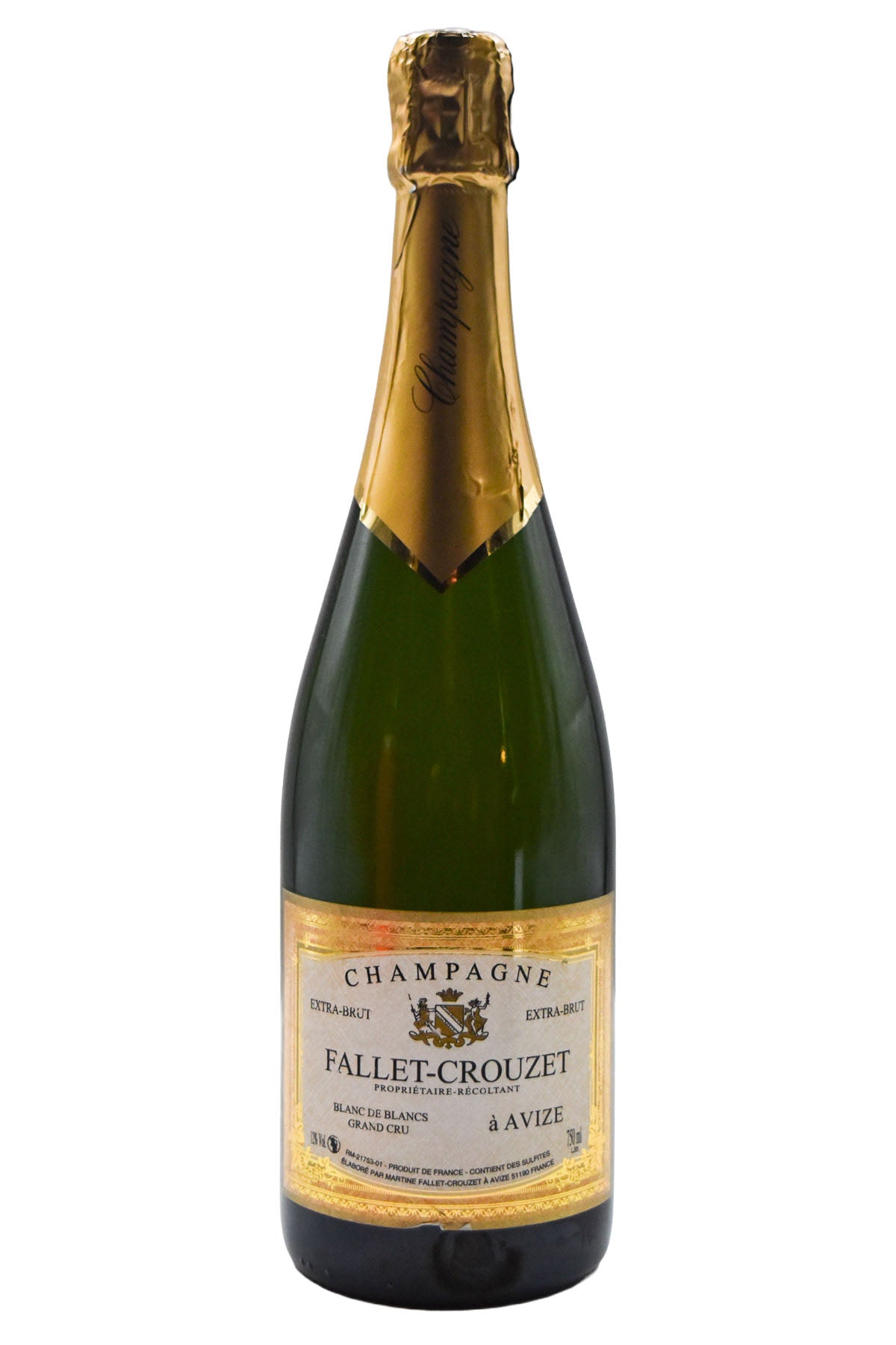 Bottle of Fallet-Crouzet Champagne Extra Brut Blanc de Blancs NV-Sparkling Wine-Flatiron SF