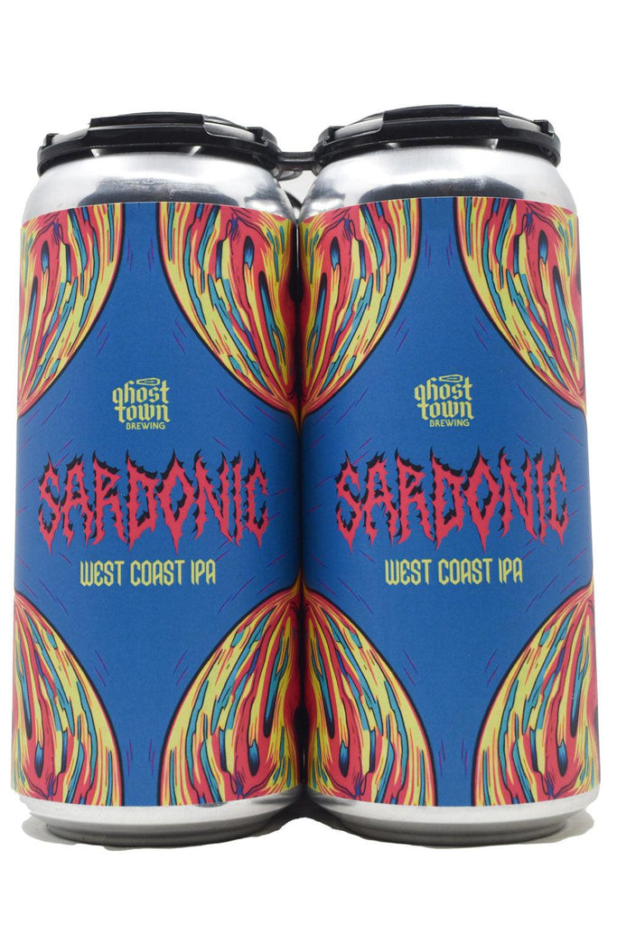 Bottle of Ghost Town Brewing Co. Sardonic West Coast IPA 16oz (4pk)-Beer-Flatiron SF