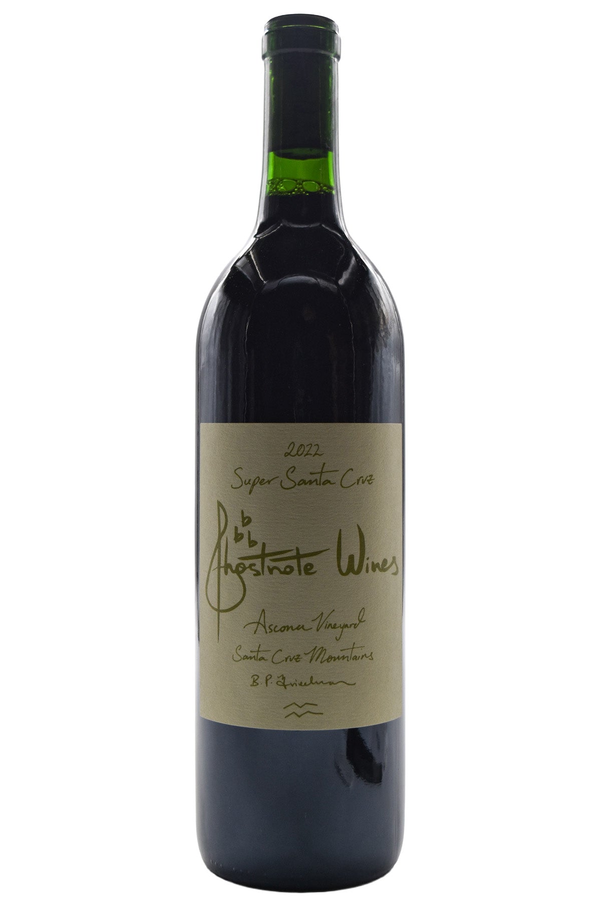 Bottle of Ghostnote Wines Ascona Vineyard Super Santa Cruz 2022-Red Wine-Flatiron SF