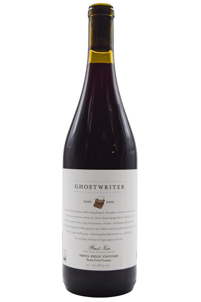 Bottle of Ghostwriter Santa Cruz Mountains Pinot Noir Amaya Ridge Vineyard 2022-Red Wine-Flatiron SF