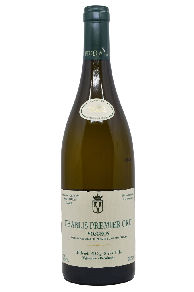 Bottle of Gilbert Picq Chablis 1er Cru Vosgros 2022-White Wine-Flatiron SF