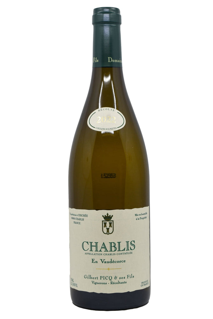 Bottle of Gilbert Picq Chablis Vaudecorse 2022-White Wine-Flatiron SF