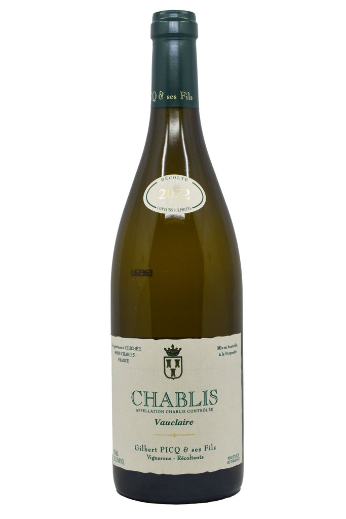 Bottle of Gilbert Picq Chablis Vauclaire 2022-White Wine-Flatiron SF