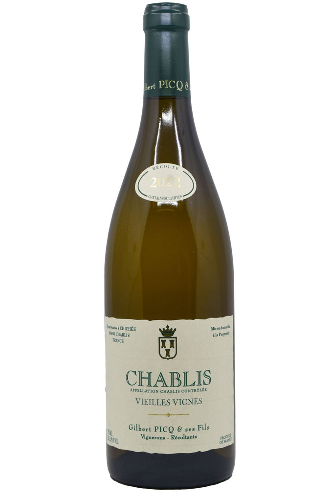 Bottle of Gilbert Picq Chablis Vieilles Vignes 2022-White Wine-Flatiron SF