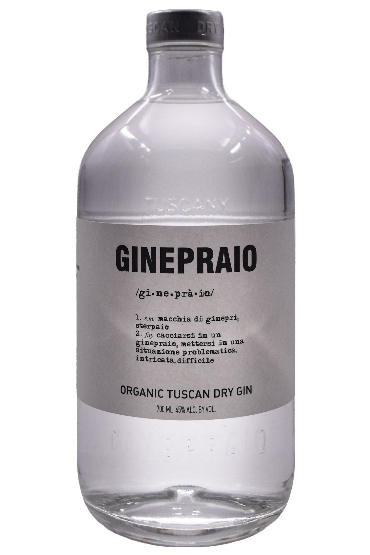 Bottle of Ginepraio Organic Tuscan Dry Gin-Spirits-Flatiron SF