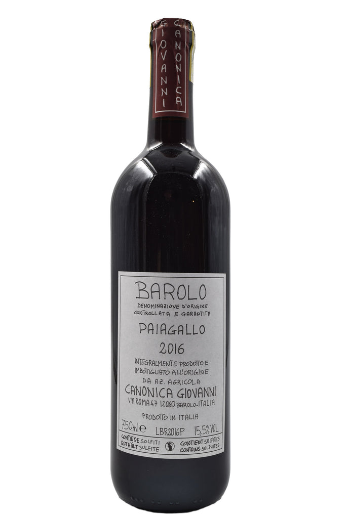 Bottle of Giovanni Canonica Barolo Paiagallo 2016-Red Wine-Flatiron SF