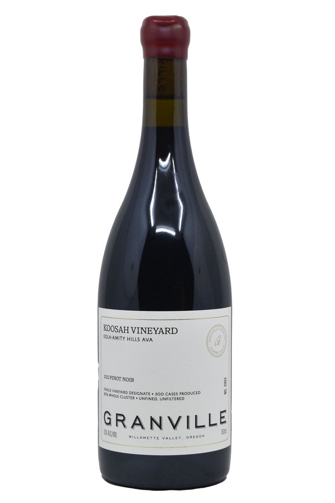 Bottle of Granville Eola-Amity Hills Pinot Noir Koosah Vineyard 2022-Red Wine-Flatiron SF