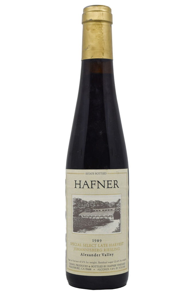 Bottle of Hafner Alexander Valley Special Select Late Harvest Johannisberg Riesling 1989-Dessert Wine-Flatiron SF