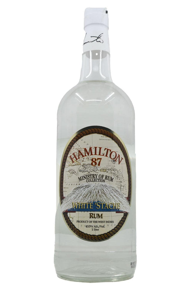 Bottle of Hamilton 87 White Stache Rum (1L)-Spirits-Flatiron SF